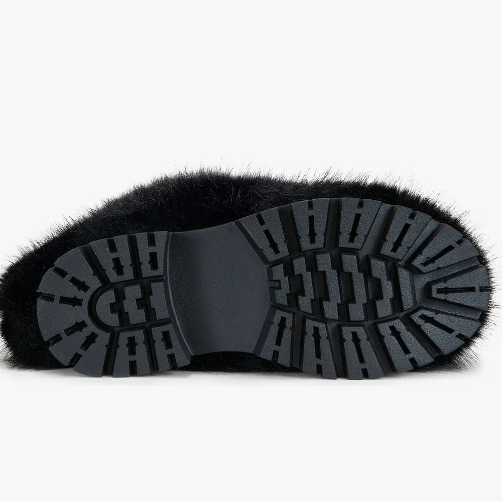 Cuffed Faux-Fur Bootie with Lugged Sole